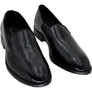 Johnston & Murphy Gavney Black Patent Slip-On Dress Loafers Men 10.5M